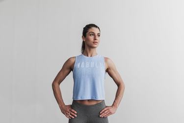 Nobull Muscle Miami Women's Tank Tops Blue | Australia (VP8264)